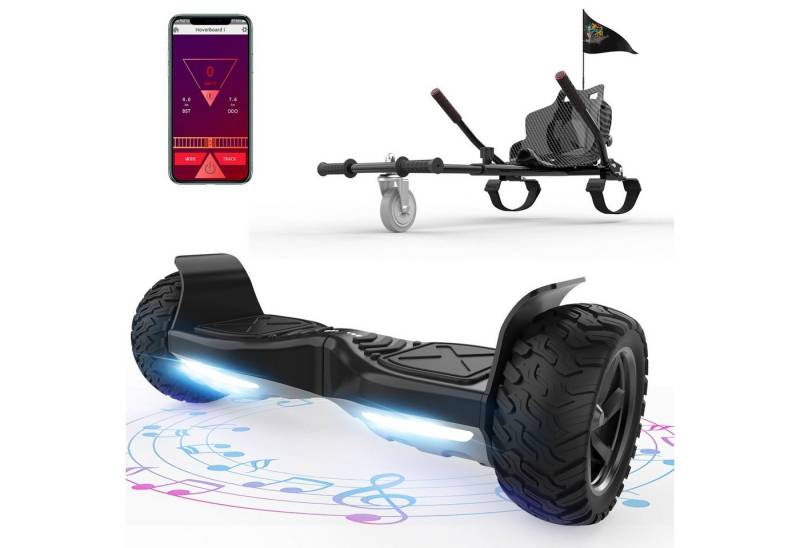 RCB TECH Balance Scooter Kart Set, 8,5'' Off-Road SUV Hoverboard mit Sitz, Go-Kart, APP, Bluetooth von RCB TECH