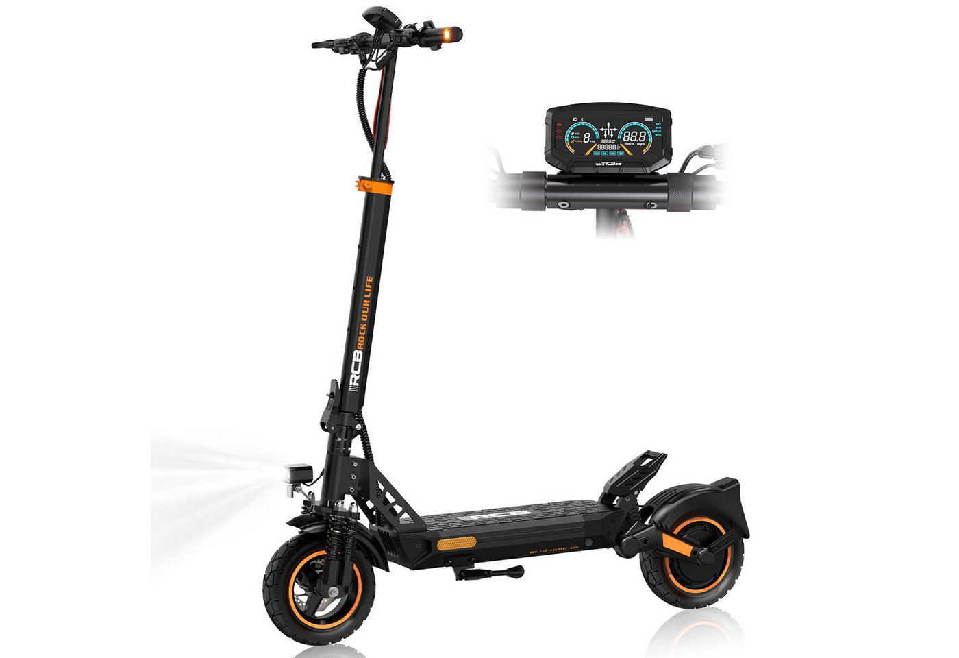 RCB TECH E-Scooter D5/D5 PRO ABE (Premium Version), NFC/Blinker/APP, 90-120KM Reichweite, 500,00 W, 20,00 km/h, bis zu 120 km Reichweite, 10 Zoll pannensicherer Reifen, klappbar von RCB TECH