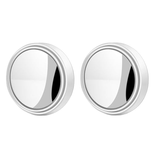 RCBCPLGLNK 360 Grad Verstellbarer Toter-Winkel-Spiegel, Auto-Hilfsrückspiegel, konvexer Spiegel, runder Rahmen, Weitwinkelspiegel for die Rückwärtsfahrt Spiegel(2Pcs White) von RCBCPLGLNK