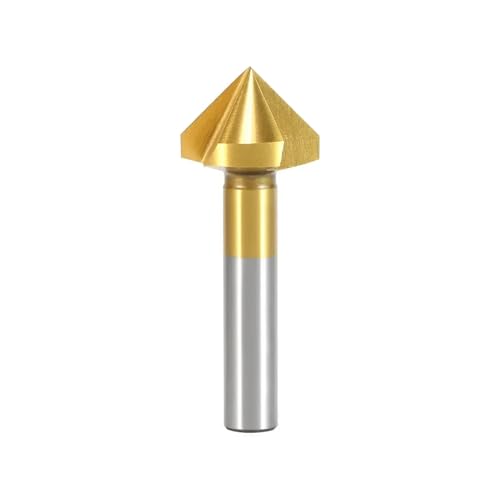 RCBCPLGLNK Anfasfräser aus Stahl, einschneidig, dreischneidig, Anfasfräser for Metallinnenlöcher, geeignet for die CNC-Bearbeitung Schaftfräser(16.5,90Degree 3F Coate) von RCBCPLGLNK
