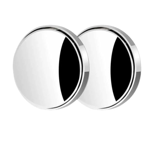 RCBCPLGLNK Auto-Rückspiegel for 360°-Weitwinkel, runder konvexer Spiegel – Toter-Winkel-Spiegel for die Fahrzeugseite – Kleiner runder Rückspiegel Spiegel(2PCS Silver) von RCBCPLGLNK