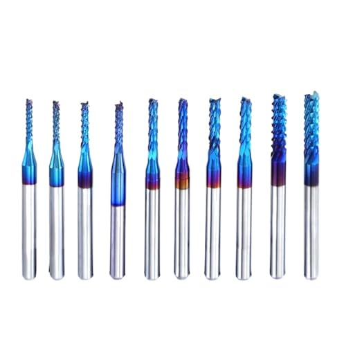 RCBCPLGLNK Harter Wolframstahl-Schaftfräser 3.175 Schaft Blaue Beschichtung CNC-Fräser Gravur Kantenfräser Schaftfräser Schaftfräser(1pcs 0.9mm) von RCBCPLGLNK