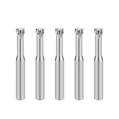 RCBCPLGLNK Hartmetall-Gewindefräser Einzelzahn Dreizahn Vollgewinde CNC-Bearbeitungszentrum Aluminium-Fräser Reibahle(5pcs Three Uncoated,M4x0.7) von RCBCPLGLNK