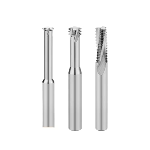 RCBCPLGLNK Hartmetall-Gewindefräser Einzelzahn Dreizahn Vollgewinde CNC-Bearbeitungszentrum Aluminium-Fräser Reibahle(Full Uncoated,M12x1.75) von RCBCPLGLNK