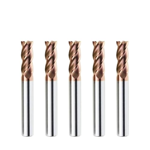 RCBCPLGLNK Hartmetall-Schaftfräser 4 Flöten Maschinenschneidwerkzeuge for Metall 3 5 6 8 12 Schaft Wolframstahl Flachfräser Reibahle(5pcs HRC55 4F,D2.5xD4x50L) von RCBCPLGLNK