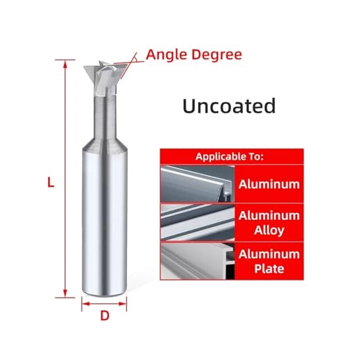 RCBCPLGLNK Hartmetall-Schwalbenschwanzfräser 45 60 75 Grad CNC-Werkzeuge for die Metallbearbeitung Wolframstahl-Schaftfräser Fasenfräser Reibahle(45 degree,UNCOATED_D11X60L) von RCBCPLGLNK