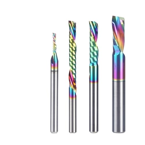 RCBCPLGLNK Spiralfräser for Flöte for Aluminium, PVC, MDF, DLC-beschichtete, Bunte Verbundschneid- und Gravurbits, CNC-Werkzeug Schaftfräser(H07070432) von RCBCPLGLNK