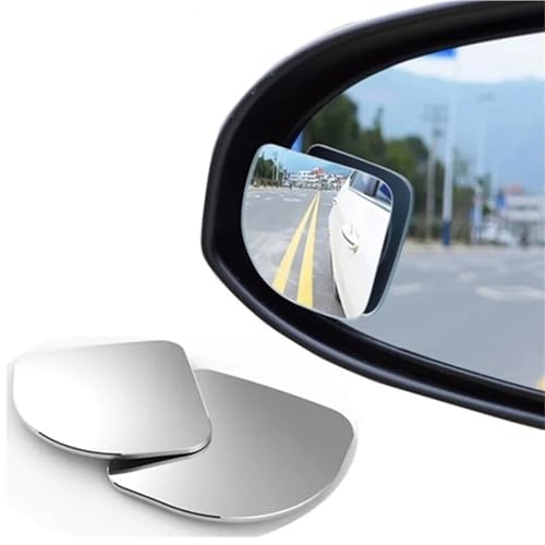 RCBCPLGLNK Styling-Spiegel for Tote Winkel, verstellbare Weitwinkel-Rückspiegel for Autos und Motorräder Spiegel(2PCS Silver) von RCBCPLGLNK