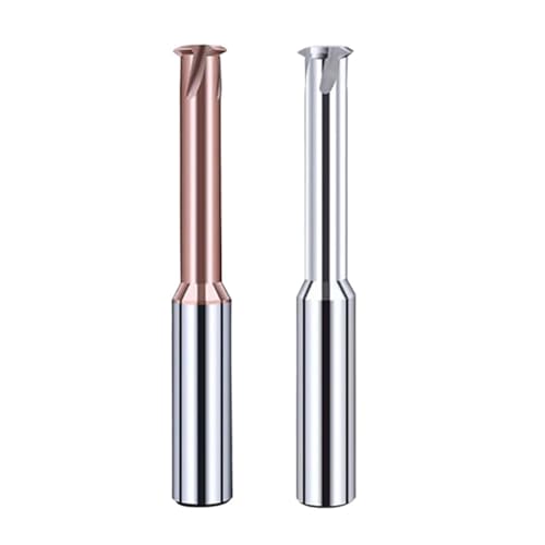 RCBCPLGLNK Wolframkarbid-Einzelzahn-Spiralfräser, Gewindefräser, metrischer Fräser for Stahl, Aluminium, Schaftfräser, CNC-Werkzeug, 60 ° Schaftfräser(M2.0x0.4 Steel) von RCBCPLGLNK