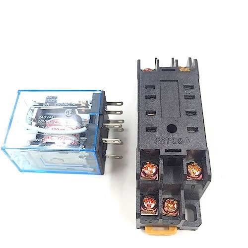 10 Sets MY2P HH52P MY2NJ Relaisspule Allgemeine DPDT Micro Mini Elektromagnetischer Relaisschalter mit Sockel AC 110 V 220 V DC 12 V 24 V(DC 24V) von RCGKNNMUZ