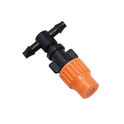 Bewässerungstropfer for den Garten, Orange, Zerstäubungs-Wasserdüsensprüher, DIY-Mikro-Tropfbewässerungsanlage, Selbstbewässerungs-Gartennebelsprinkler mit Schlauchanschluss, 60 Stück von RCGKNNMUZ