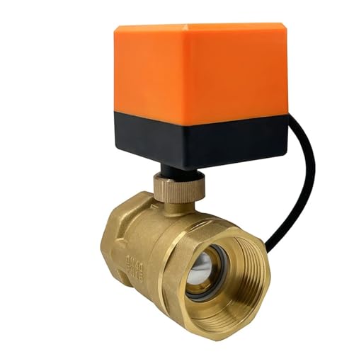 RCGKNNMUZ 1/2" 3/4" 1" 2" Motorisierter Kugelhahn 3-Draht 2 Steuerung Elektrischer Messing-Kugelhahn for Wasser/Öl/Flüssigkeit 220V 12V 24V(24vdc-cr02,DN40) von RCGKNNMUZ