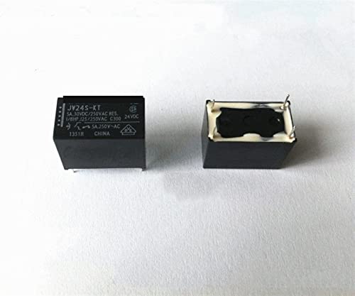RCGKNNMUZ 5 Stück Relais JV24S-KT-24VDC JV3S-KT JV5S-KT JV12S-KT 12VDC 24VDC JV24SKT DC24V 12V 4PIN(JV24S-KT) von RCGKNNMUZ