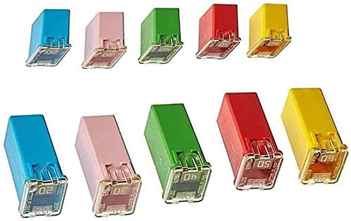 RCGKNNMUZ Sicherung 10 Stück Kfz-Sicherung FMX Female Maxi Sicherungssortiment niedrig und hoch/STD-förmiges Sortiment Sicherung 20A 30A 40A 50A 60A von RCGKNNMUZ