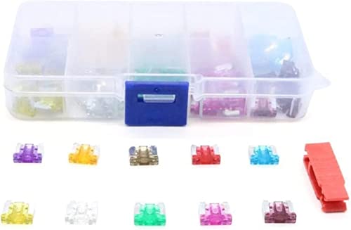 RCGKNNMUZ Sicherung 100 Stück sortierte Auto-LKW-Mini-Low-Profile-Sicherungen Micro-Flachsicherungs-Set Kit Micro-Mini-Auto-Versicherungsfolie von RCGKNNMUZ