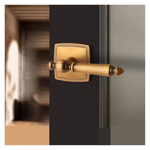 Typ A Schlafzimmer Golden American Minimalist Light Luxury Glastürschloss Extrem einfaches französisches Badezimmerschloss(Brass,Magnetic Silent Set) von RCGKNNMUZ