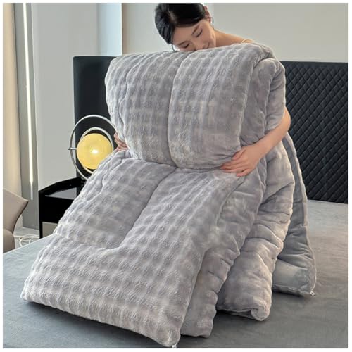 RCGNR Bettdecke 220x240 Winterdecke, Bettdecke 4 Jahreszeiten, Steppdecke Dicker Milchsamt, Decke, Verdickt Warm PlüSch-Decke Einfarbig Daunendecke C, 200x230cm/4kg von RCGNR