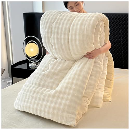 RCGNR Bettdecke 220x240 Winterdecke, Bettdecke 4 Jahreszeiten, Steppdecke Dicker Milchsamt, Decke, Verdickt Warm PlüSch-Decke Einfarbig Daunendecke G, 180x220cm/3kg von RCGNR