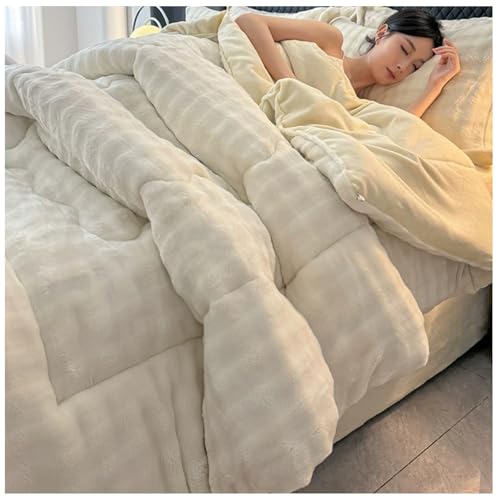RCGNR Dicke Bettdecke, Winterdecke, Flauschige Doppelter Milchsamt Steppdecken, Schwere Warme Winterdecke, Doppelseitige Steppdecke Schwer Warm FüR Den Winter D, 220x240cm/5kg von RCGNR