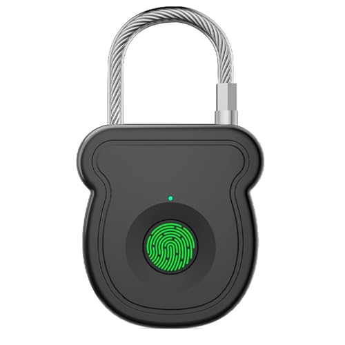 RCGOFOLLOW Diebstahlsicherung für Autokörbe Fingerabdruck Vorhängeschloss Outdoor Gepäck Fingerabdruck Schloss Intelligentes Schloss, Schwarz von RCGOFOLLOW