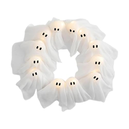 RCGOFOLLOW Gruseliger Halloween Kranz mit Geistern. Batteriebetrieben und einfach überall im Innen oder Außenbereich zu installieren. Stoff Geisterkranz, Glanz RCGOFOLLOW Gruseliger Halloween Kranz mit Geistern. Batteriebetrieben und einfach überall im Innen oder Außenbereich zu installieren. Stoff Geisterkranz, Glanz von RCGOFOLLOW
