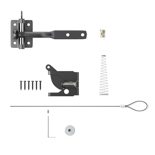RCGOFOLLOW Upgrade Torriegelschloss für Holzzäune zur Sicherheit von Außenpools und Gartentorriegel für Holzzäune, Langes Schwarz von RCGOFOLLOW