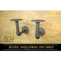 Drei 4x4" L Halterungen Diy Regalrohre | Für 8-12" Tiefes Regal, Urban, Steampunk, Rustikal Drei 4x4" L Halterungen Diy Regalrohre | Für 8-12" Tiefes Regal, Urban, Steampunk, Rustikal von RCGdesignsETSY