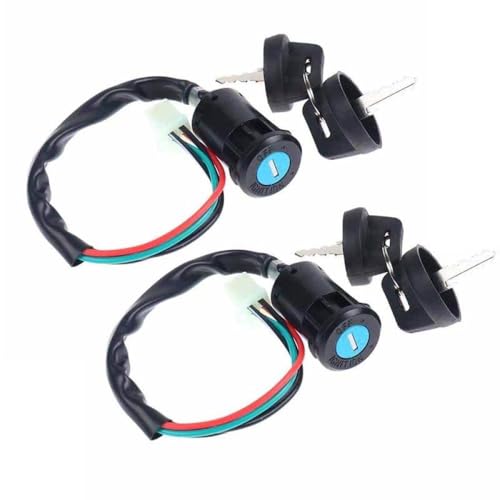 4 Drähte Zündschlüsselschalter Türschloss kompatibel mit Motorrad -Quad -ATV -Teilen 50cc 70cc 90cc 110cc 150cc 250cc Motoren(2pcs) von RCGtnnesa