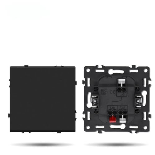 Button Switch -Modul der BSEED E -Serie mit USB -Portwandmontage Lichtschalter Kunststoffrahmenkombination kompatibel mit Telefonladegerät und elektrischen Sockeln Schwarz(1gang 2way Teil) von RCGtnnesa