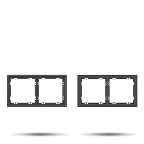 Button Switch -Modul der BSEED E -Serie mit USB -Portwandmontage Lichtschalter Kunststoffrahmenkombination kompatibel mit Telefonladegerät und elektrischen Sockeln Schwarz(Doppelrahmen) von RCGtnnesa