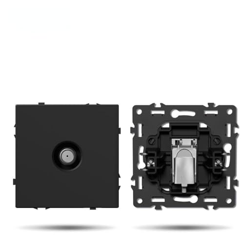 Button Switch -Modul der BSEED E -Serie mit USB -Portwandmontage Lichtschalter Kunststoffrahmenkombination kompatibel mit Telefonladegerät und elektrischen Sockeln Schwarz(Steil) von RCGtnnesa