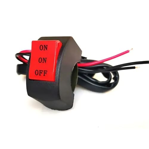 LED -Scheinwerferschalter kompatibel mit 3 Draht -Motorrad -Führungsschalter Antrieb Lichtknopf universell an der Steuerung(Schwarz) von RCGtnnesa
