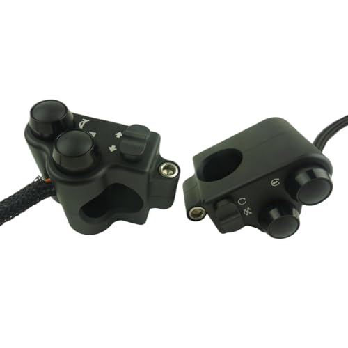 Universeller Motorrad -Lenker -Steuerungsschalter für Cafe -Rennfahrer Bobber Chopper Vintage Bike Turn Horn Start Killknopf kompatibel mit den meisten Lenker(Typ b) von RCGtnnesa
