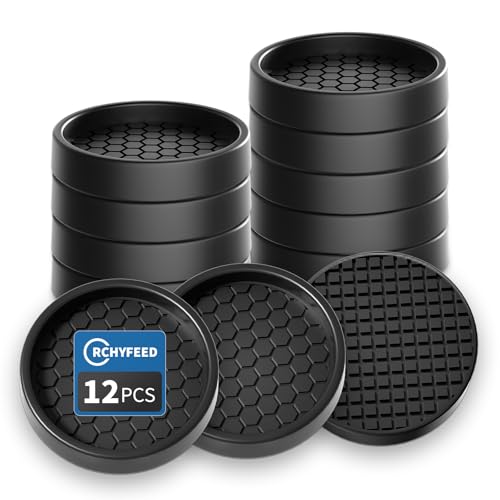 RCHYFEED Füße Protector Pad, 12 Stück Möbelgleiter 5cm, Antirutsch Pads für Möbelrollen, Ideal Anti-rutsch Gummi, Ideal für Fliesenböden, Antirutschpads für Möbel & Gegenstände (Schwarz Rund) RCHYFEED Füße Protector Pad, 12 Stück Möbelgleiter 5cm, Antirutsch Pads für Möbelrollen, Ideal Anti-rutsch Gummi, Ideal für Fliesenböden, Antirutschpads für Möbel & Gegenstände (Schwarz Rund) von RCHYFEED