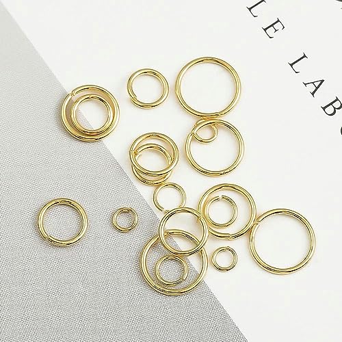 18 Karat Gold, 100 Stück/Packung, 3, 4, 5, 6, 7, 8 mm, offene Biegeringe zur Herstellung von Verbindern, Ohrringen, Armbändern, Schmuckzubehör, Zubehör, 8 mm von RCIDOS