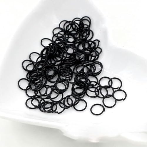 200 Stück 3/4/5/6/7/8/10 mm Metall-DIY-Schmuckzubehör, geschlossene/offene Einzelschleifen-Binderinge und Spaltringe für die Schmuckherstellung, schwarz, geschlossen, 4 mm von RCIDOS