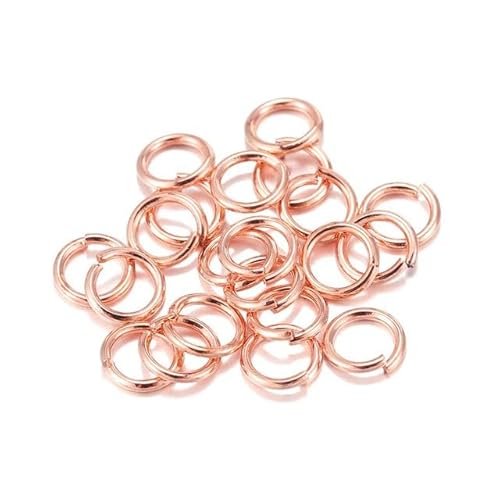 50–200 Stück/Lot 3–20 mm offene Biegeringe, einzelne Schleifen, goldfarbene Spaltringe, Verbinder für Schmuckherstellung, Zubehör, DIY-Zubehör, Roségold, 6 mm x 200 Stück von RCIDOS