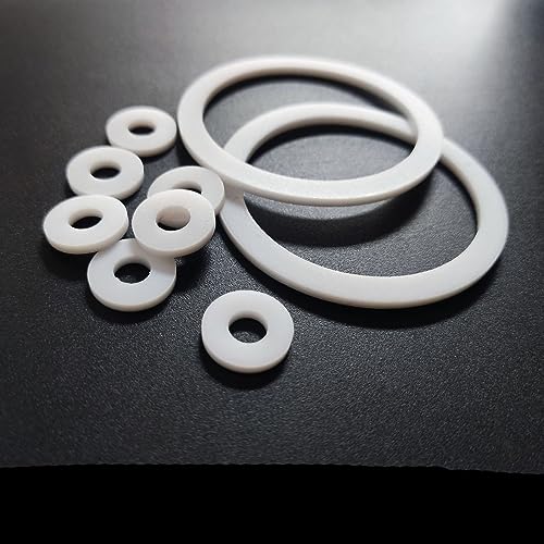 PTFE-Dichtung, flache Unterlegscheibe, Dicke 2 mm, ID 6 mm ~ 100 mm, beständig gegen Korrosion bei hohen und niedrigen Temperaturen, Alterungsschutz, für Flansch, ID*OD*CS-14 x 18 x 2 mm, 10 Stück PTFE-Dichtung, flache Unterlegscheibe, Dicke 2 mm, ID 6 mm ~ 100 mm, beständig gegen Korrosion bei hohen und niedrigen Temperaturen, Alterungsschutz, für Flansch, ID*OD*CS-14 x 18 x 2 mm, 10 Stück von RCIDOS