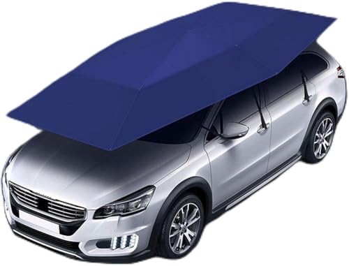 RCJCQSR Automatischer, faltbarer Autoschirm mit Fernbedienung, Oxford-Stoff, winddicht, Autoschutz, Baldachin, Doppelnutzungsschirm (Größe: 4,5 m, Farbe: Blau) von RCJCQSR