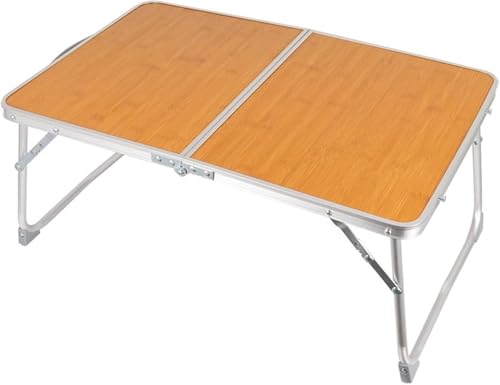 RCJCQSR Camping Bambus Board Tisch Mini Klapptisch Outdoor Bambus Holz Tisch Tragbar Picknick BBQ Kleiner Tisch Computertisch von RCJCQSR