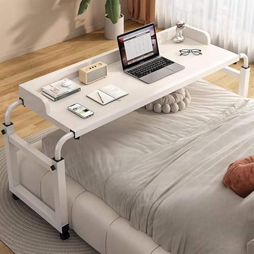 RCJCQSR Computertisch-Überbetttische Mit Rollen, Über-Betttisch Auf Rollen Essenstablett Schreibtisch Rollender Medizinischer Tisch Rollender Medizinischer Tisch Overbed Table(Color:weiß) von RCJCQSR