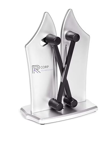 RCORP TECHNOLOGY Professioneller Messerschärfer, einfaches und sicheres Schärfen in Schwarz, um die Schärfe Ihrer Messer zu erhalten. Hergestellt aus ABS. von RCORP TECHNOLOGY