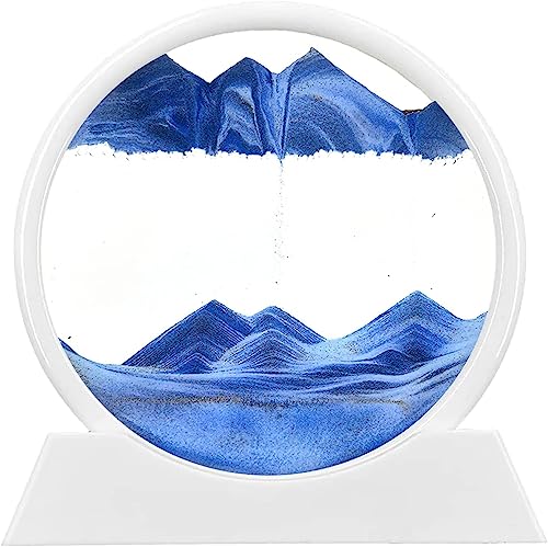 RCQD Sandbilder zum Drehen 3D Sanduhr - Sandbild Geschenke Sanduhr Deko 3d sanduhr tiefsee-sandlandschaft Aesthetic für Büro Wohnzimmer Schreibtisch Erwachsene Kinder (Blau, 7'') von RCQD