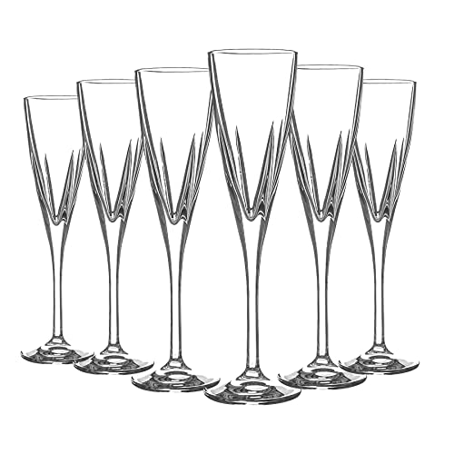 RCR Crystal Fusion Champagnerflöten Set - Moderne Schnittglas -Stammware -Goblets - 170ml - 6pc von RCR