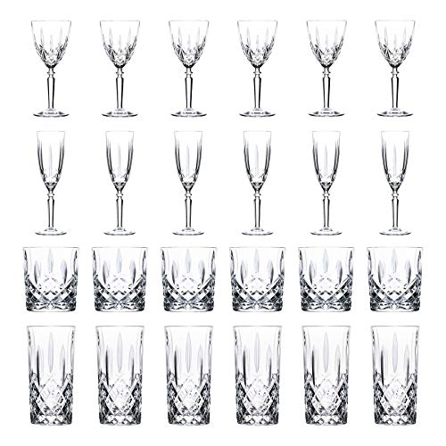 RCR Kristall Orchestra Glasschliffglas - Weingläser, Sektgläser, Whisky Tumblers und Longdrinkgläser - 24pc Set von RCR