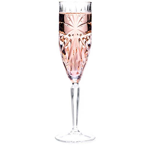 RCR 26327020006 Oasis sektflöten, Champagne Flöten/Prosecco Gläser, sektglas Set von 6 Champagnergläser, 160ml kristallklare Sektgläser, spülmaschinenfest kristallgläser, Hochzeits/Geburtstage glas von RCR