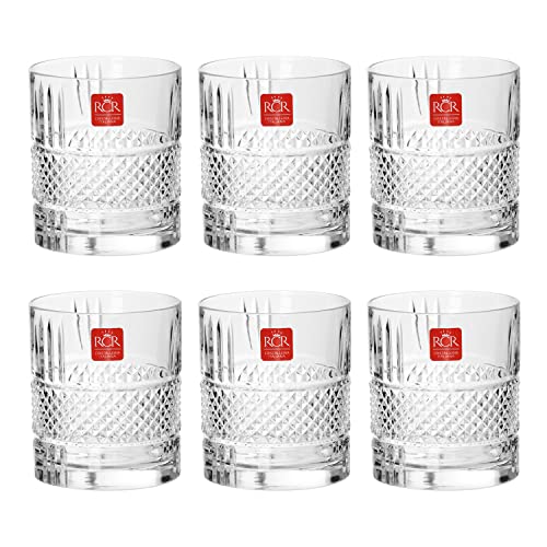 RCR 26720020006 Brillante whiskyglas, 377 ml Whisky-Gläser Tumbler, whiskey-geschenkset, wassergläser, Set von 6, Kristall Tumblergläser, Geschenke für Männer, Hausbesitzer, Veranstaltungen von RCR