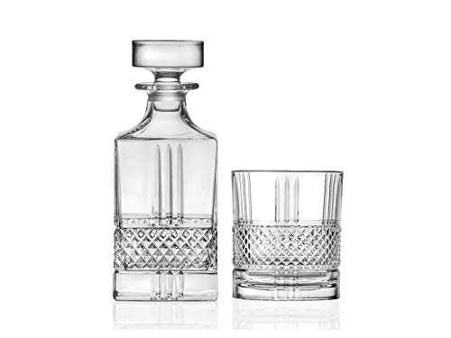 RCR 733583 Whisky-Set, 7-teilig, Klangglas, 6 Gläser + 1 Flasche von RCR