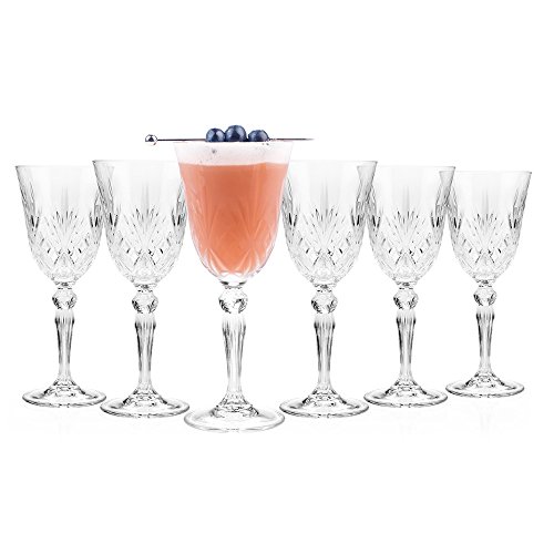 RCR Crystal Melodia Weingläser, Set mit 12 Trinkgläsern, 210 ml, Weinprobier-Set, Luxion Kristallglas, luxuriöse Weinkelche, spülmaschinenfest, ideal für Unterhaltung/besondere Anlässe von RCR