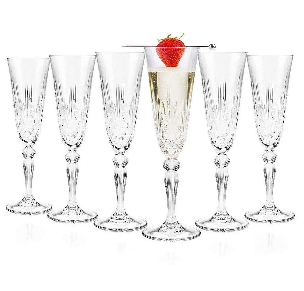 RCR Sektglas RCR Melodia Champagner 6er set, Kristallglas von RCR